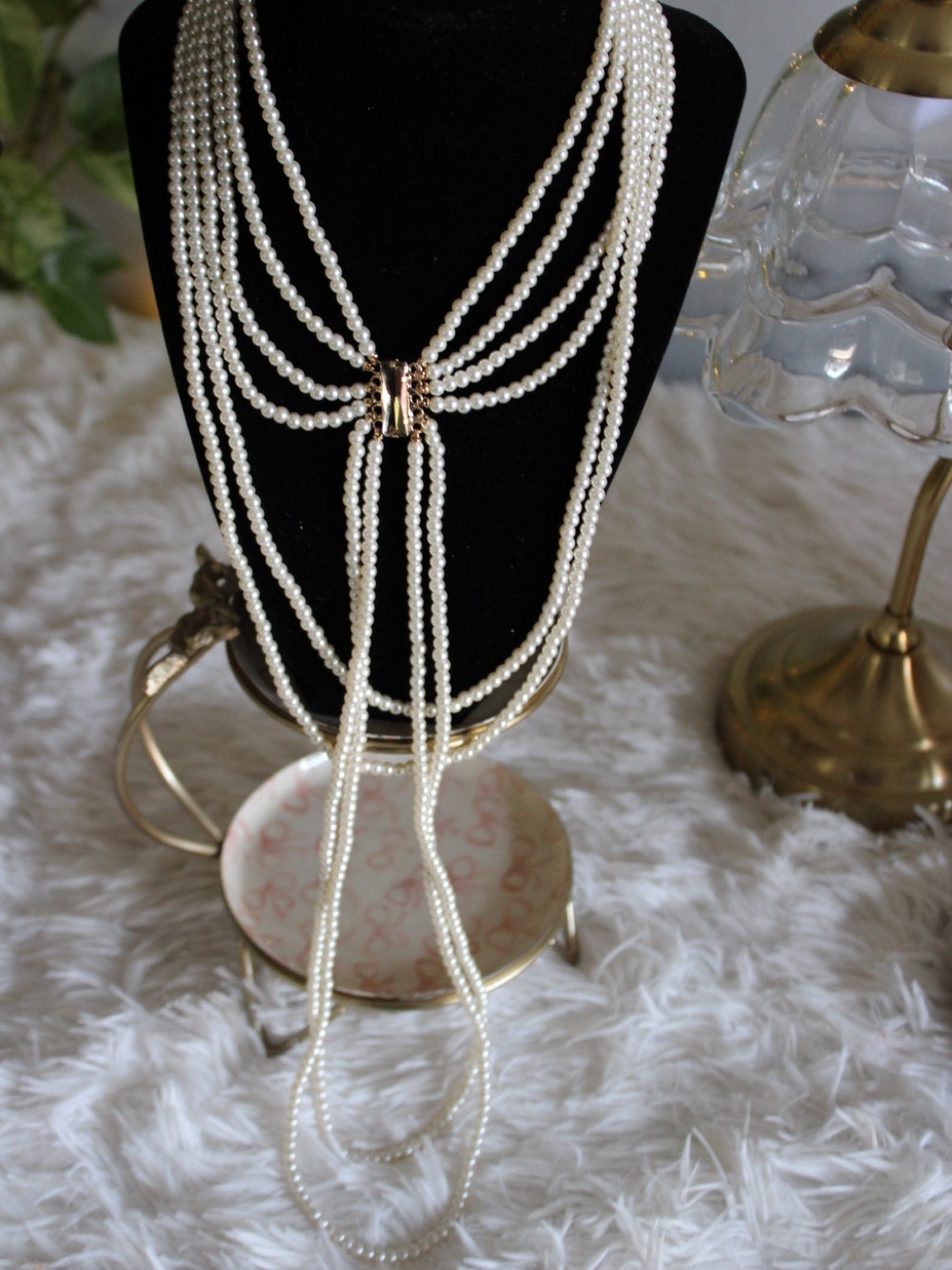 Anthropologie Multi-Strand Faux Pearl Statement Necklace NWT - Picture 12 of 15